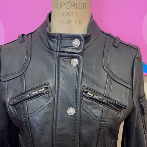 Be Forever U.G.I.Z. Black Leather Moto Jacket - Picture 3 of 15
